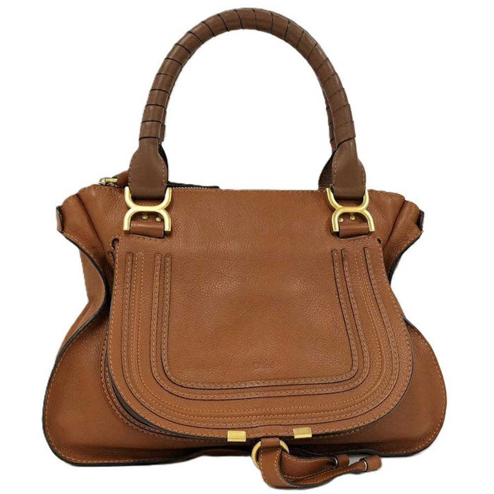 Chloe Marcie Handbag Leather Brown